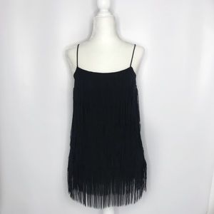 Fringe Black Tank Top Blouse NWT